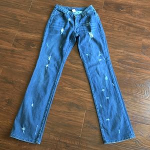 PZI Distressed Blue Jeans